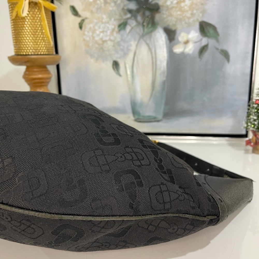 Gucci Hobo Bag %100 Authentic Black Canvas - Picture 8 of 16